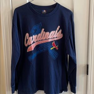 Men’s L/S XL Navy STL Cardinals Baseball T-shirt